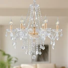 Modern Glass Crystal Chandelier 6 Lights - Candle Pendant Ceiling Fixture. Fixed Price $56.87.