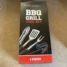New Simplistex 4 Piece Stainless Steel Bbq Grill Tool Set. Fixed Price $17.00.