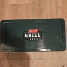 Vintage Coleman Grill Tools Set Metal Box Meat Fork Spatula Brush Open. Fixed Price $59.99.