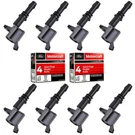 Mas Set Of 8 Platinum Spark Plugs & Ignition Coils Ford F-150 F-250 5.4L. Fixed Price $123.74.