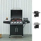 Outsunny 4+1 Gas Grill Garden Bbq Trolley W/ Side Burner, Wheels. Fixed Price $237.99.