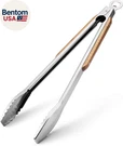 Wood-handled Grill Tongs, 19.5"/50CM Extra Long Bbq Heavy Duty Premium St. Fixed Price $31.71.