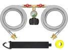 Upgraded 5FT Propane 2 Way Splitter Adapter Hose Stainless Braided. Fixed Price $68.01.