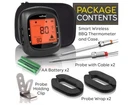 Nutrichef Smart Bluetooth Bbq Smoker Thermometer W/ 2 Temp. Stainless Probes Lcd. Fixed Price $33.00.