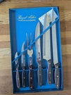 Royal Saber Stainless Steel & Wood Knife Fork Set, 6PCS, Silver Brown, Case. Fixed Price $75.00.