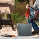 Traeger Pellet Storage Bin Staydry Airtight Container 22 Lb Cap Stackable Lid. Fixed Price $49.04.