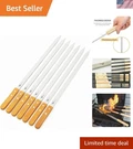Bbq Skewers, 23" X 5/8" Stainless Steel Flat Metal With Wooden Handle.... Fixed Price $47.16.