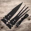Survival Spear Gig Head Set 6.63" Black Stainless Dual-edge Blades + Paracord. Fixed Price $17.86.