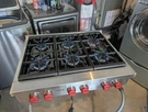 Wolf SRT366 Professional Gas Range Cook Top Sealed Burners Red Knobs. Fixed Price $2749.00.