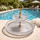 Mikasa Vintage Two Tower Serving Tray 13.5 Diameter 6 /10 High.. Fixed Price $79.00.