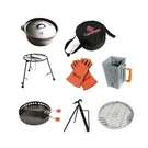 Outdoor Cooking Set - Dutch Oven And Tools Charcoal Holder & Cast Iron .... Fixed Price $344.46.