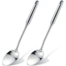 2 Pcs Stainless Steel Cooking Spoon 14.76'' Long Handle Metal Solid Spo.... Fixed Price $24.11.