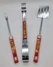 Vintage Ekco Stainless Mid Century Usa Long Handle Spatula, Fork, Tongs.. Fixed Price $20.00.