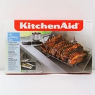 Kitchenaid 4 Piece Rib Grilling Set Holds 8 Racks, Smoker Box, Cup, Brush New. Fixed Price $19.95.