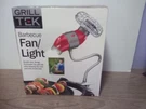 New Grill Tek Fan Light Double Duty Barbeque Bbq Gooseneck Arm. Fixed Price $14.00.