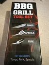 Simplistex 3 Piece Stainless Steel Bbq Grill Tool Set W/tongs, Spatula & Fork. Fixed Price $16.99.