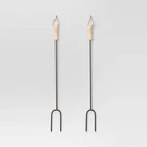 2PC Marshmallow Roasting Log Tong Sticks Black - Threshold. Fixed Price $19.99.