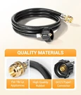 5FT Propane Hose Adapter, 1 Lb To 20 Converter For Heater Camping Grill. Fixed Price $18.99.