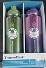 Thermoflask Stainless Steel 2-PACK Water Bottle, 40 Oz Purple/green ,blue/bruse. Fixed Price $26.50.