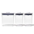 Oxo Food Storage Jars Containers Clear Set 3PC Bpa-free Air Tight. Fixed Price $23.99.