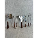Vintage 6PC Tool Set Stainless Steel Rosewood Handles Japan Mcm Bartender. Fixed Price $31.99.