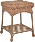 Chic Honey Wicker Table For Stylish Patio And Garden Decor. Fixed Price $158.99.