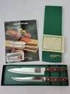 Vintage Maxam Cutlery Steel 2 Piece Carving Set Stainless Wood Handles. Fixed Price $25.00.