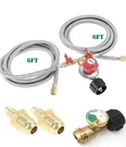 20PSI Adjustable Lp Propane Regulator Gauge & 12' Y Splitter Double Braided Hose. Fixed Price $49.99.