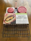 Charcoal Champion Stuff Burger Press & Basket Set Brand New In Package CC7308. Fixed Price $18.74.
