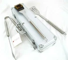 Barbecue Bbq Tool Set Three Piece Stainless Steel Macys Spatula Tongs Brush Case. Fixed Price $14.99.