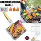 Barbecue Grilling Basket Bbq Net Steak Meat Fish Vegetable Holder Tool. Fixed Price $8.09.