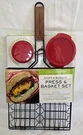 Charcoal Champion Stuff Burger Press & Basket Set Brand New. Fixed Price $15.87.