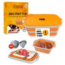 Bbq Prep Tub With Cutting Board, Lid & Complimentary Mitts/gloves Collap. Fixed Price $52.94.