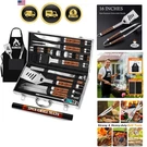 26PCS Stainless Steel Tool Set, Heavy Duty Bbq Grilling Accessories Gif.... Fixed Price $69.08.