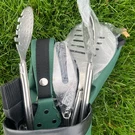 Poligo Golf Bbq Grill Tool Set Stainless Steel 7PC Kit With Green Bag Case. Fixed Price $40.00.