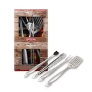 4-PIECE Bbq Tool Set Stainless Steel Grilling Utensils Kit For Outdoor Barb.... Fixed Price $21.19.