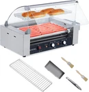 Stainless Steel Hot Dog Roller Grill Machine Dual Temp Control W Drip Tray Cover. Fixed Price $111.58.