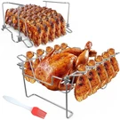 3-IN-1 Stainless Steel Rib Rack&chicken Leg Rack, Durable&foldable Bbq Roasti.... Fixed Price $32.68.
