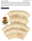 3.5 Inch Bamboo Skewers 2000PCS Food Appetizer Toothpicks Wide Flat Paddle. Fixed Price $22.99.