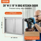 Bbq Access Door, 28W X 19H Inch Double Outdoor Kitchen Outside Cabinet. Fixed Price $70.17.