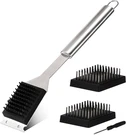 16.5 Grill Brush And Scraper With 2 Replacements & Screwdriver, Wire Bb. Fixed Price $14.35.