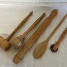 Unbranded Wooden Kitchen Utensil Set Brown Good Vintage Primitive 5PC Farmhouse. Fixed Price $31.99.