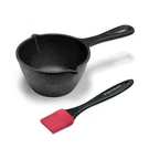 Small Cast Basting Pot With Silicone Bbq Brush Iron... Fast. Fixed Price $26.12.