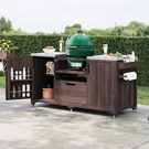 Solid Wood Grill Cart 66.5" Outdoor Kitchen Island For Big Green Egg Kamado Joe. Fixed Price $419.00.