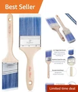 Expert Paint Brush Duo: 3" Flat & 2.5" Angled, Perfect For Home And Art Projects. Fixed Price $8.09.