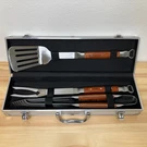 Bbq Professional Grill Tool Set Premium Heavy Stainless Steel Wood Handle Gift. Fixed Price $16.20.