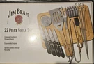 Bbq Tool Set 22 Pc Jim Beam Stainless Steel & Wood Includes Spatula, Tongs, Etc. Fixed Price $14.99.