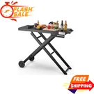 Folding Grill Outdoor Prep 2 Wheels Adjustable Height Portable Bbq C. Fixed Price $76.99.