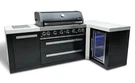 Mont Alpi 6 Burner Island With Fridge 90-DEGREE Corner Black Stainless Steel. Fixed Price $6919.20.