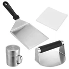 Smashed Burger Kit With Stainless Steel Press, Grill Spatula, Seasoning. Fixed Price $43.04.